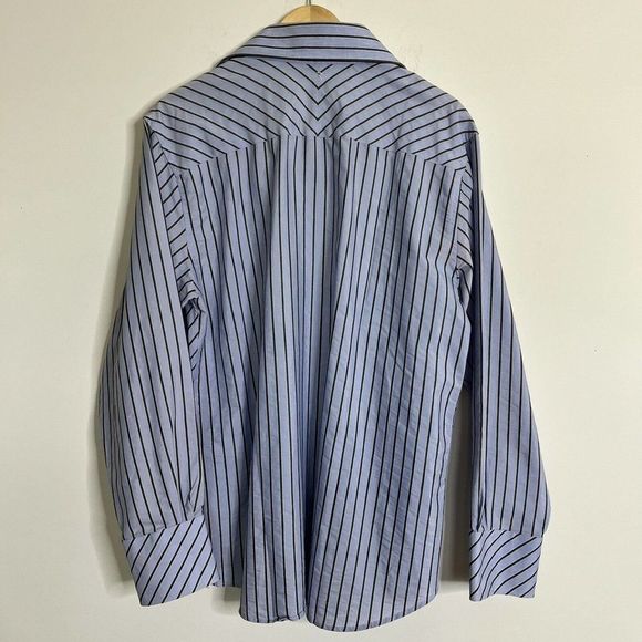 Roar Men's Dress Shirt Long Sleeve Button Up Blue Striped Cotton Blend Size XL - Picture 3 of 11